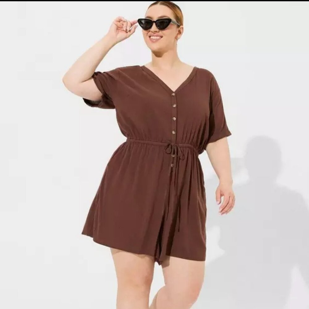 Front button romper